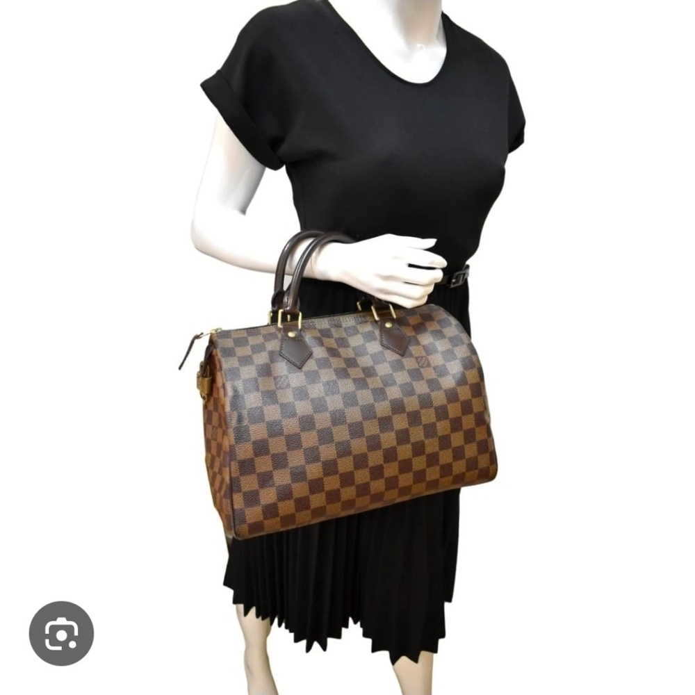 LOUIS VUITTON Damier Canvas Speedy 30 Bag Brown - Picture 5 of 14